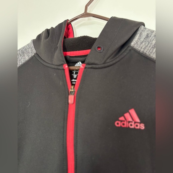 🎉4/30$🎉 Adidas Black & Grey Full Zip Hoodie - Small 🏃♂️ - Picture 2 of 5